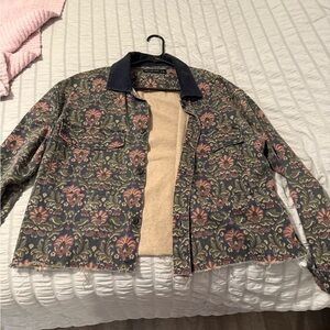 Abercrombie & Fitch Floral Utility Jacket with Navy Collar
